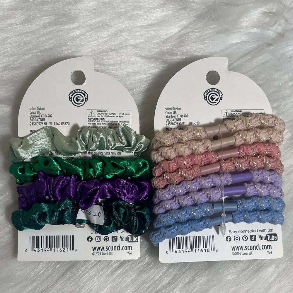NWT Wicked Scunci Hair Scrunchies Set